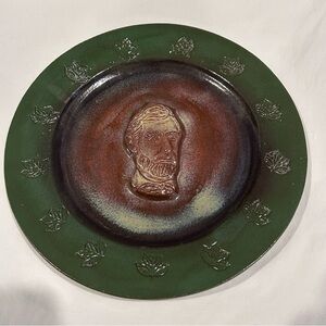 Abraham Lincoln Bicentennial Glazed Pottery Plate by Yellowbanks Pottery 2009